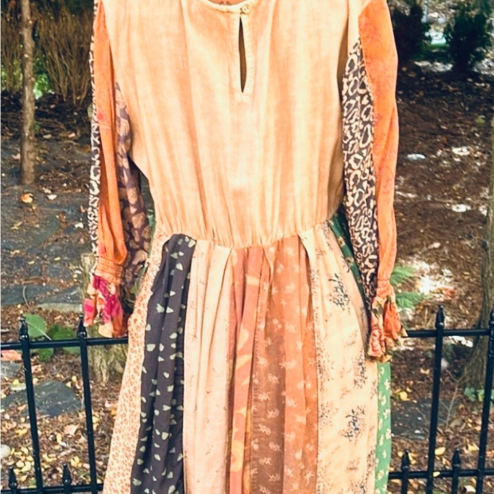 Young Threads Bohemian Patchwork Long Sleeve Dress - Picture 5 of 10